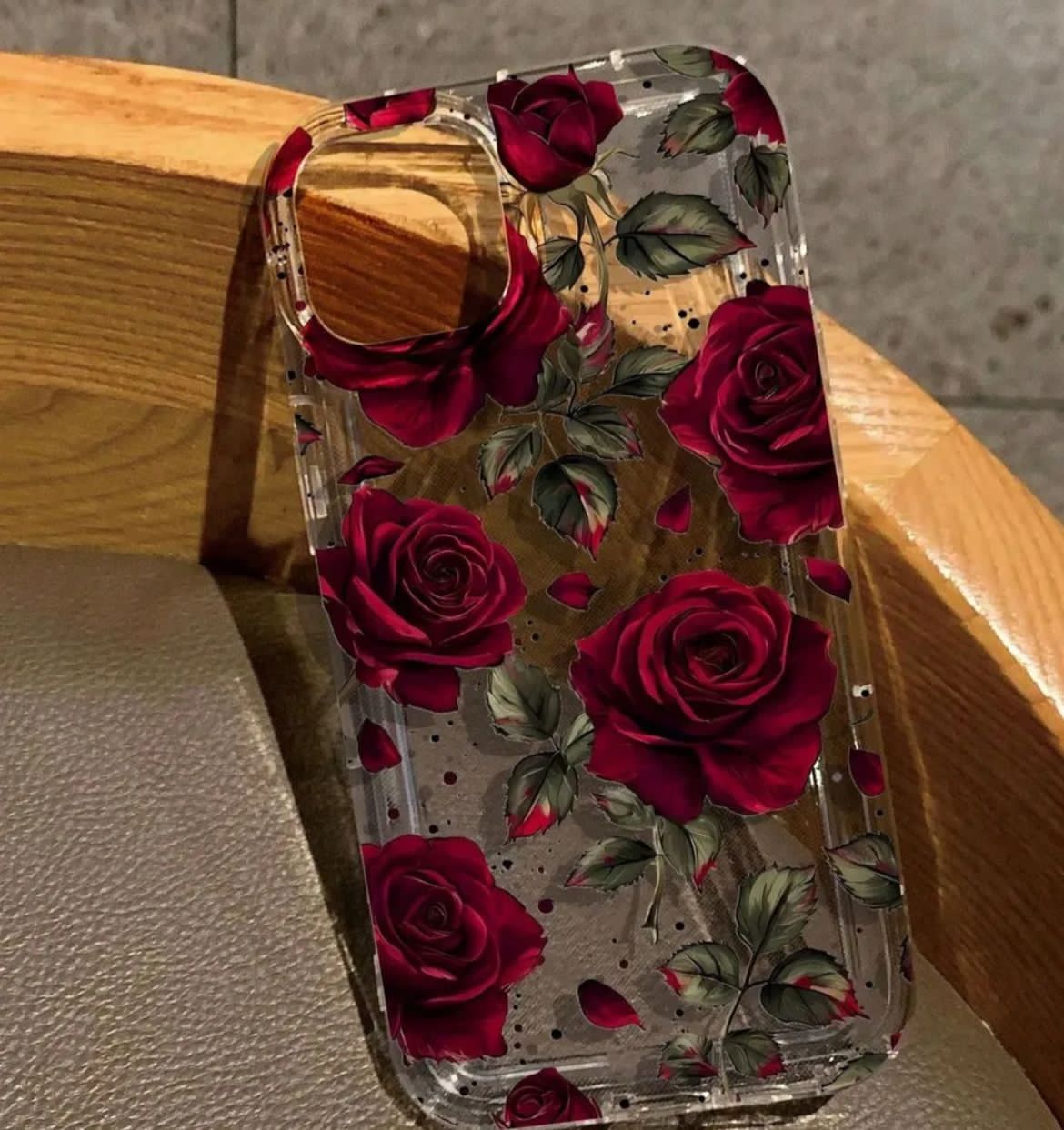 Red rose clear case